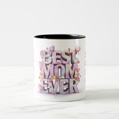  3_d Loved Hugs Mother Day Heart  Flowers AP72 Two_Tone Coffee Mug