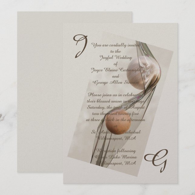 3-D Modern Bride Flat Wedding Invitation (Front/Back)