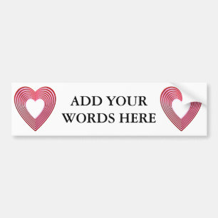 "3-D" Red and Pink Hearts Bumper Sticker