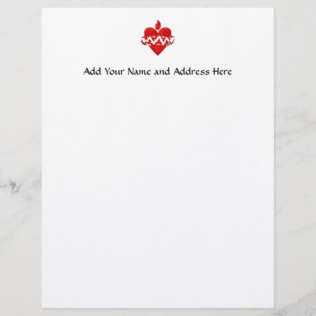 "3-D" Sacred Heart of Jesus Letterhead (Front)