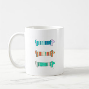 3 Dachshund Color Study #1 Coffee Mug