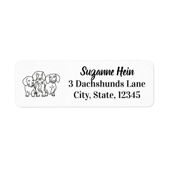 3 Dachshunds Doodle Label (Front)