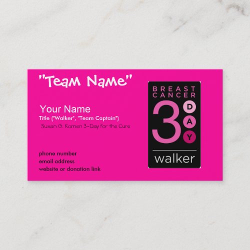 3_Day Business Cards HOT PINK