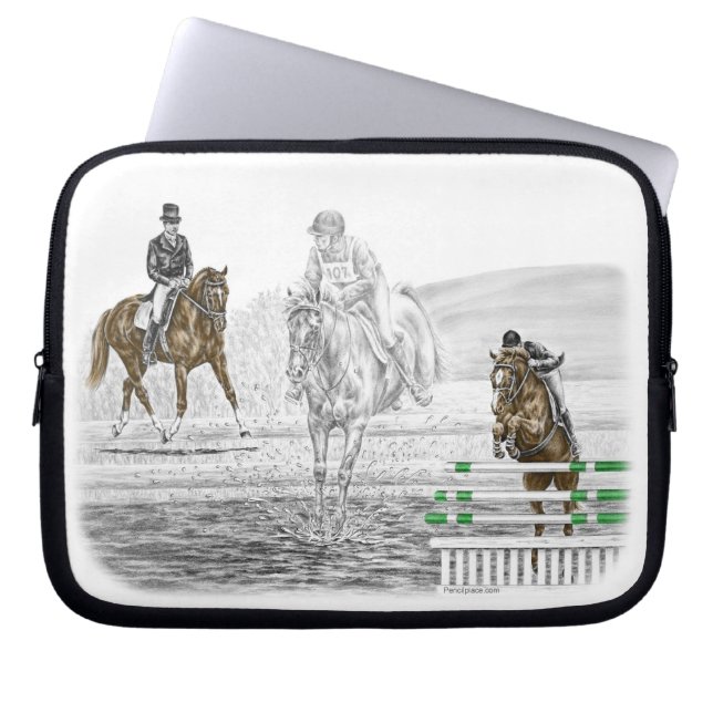 3-Day Eventing Horses Combined Training Laptop Sleeve (Front)