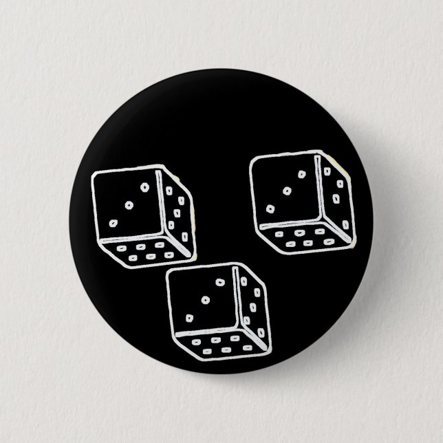 3 DICE 333 Pinback Button (Front)