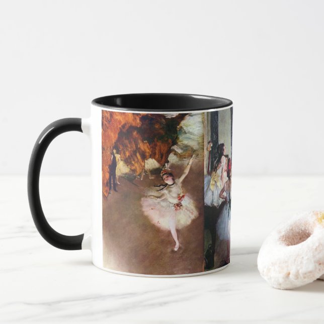 3 Different Ballerinas by Edgar Degas Mug (With Donut)
