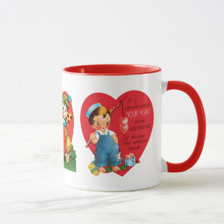 3 Different Cute Vintage Valentine's Day Hearts Mug