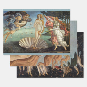 3 different Renaissance Art by Sandro Botticelli Wrapping Paper Sheets