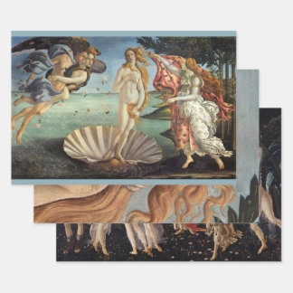 3 different Renaissance Art by Sandro Botticelli Wrapping Paper Sheets