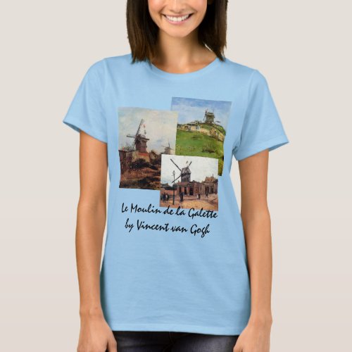 3 different van Gogh Vintage Architecture Windmill T_Shirt