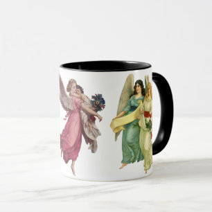 3 Different Victorian Angels, Vintage Christmas Mug