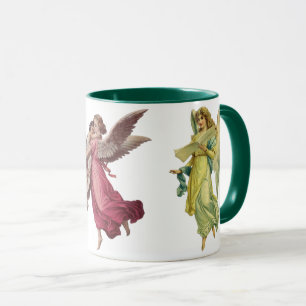 3 Different Victorian Angels, Vintage Christmas Mug