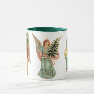 3 Different Victorian Angels, Vintage Christmas Mug