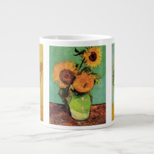 3 different Vincent van Gogh Sunflower Paintings Giant Coffee Mug