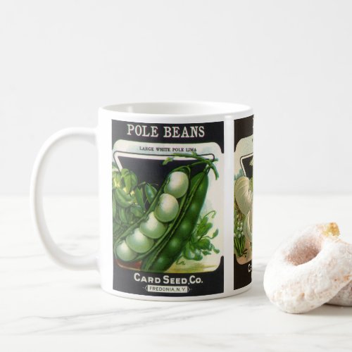3 Different Vintage Seed Packet Label Art Designs Coffee Mug
