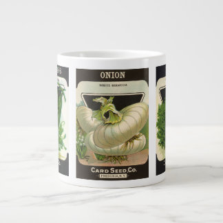 3 Different Vintage Seed Packet Label Art Designs Giant Coffee Mug