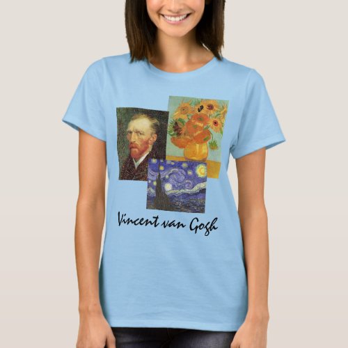3 different Vintage van Gogh Famous Art Paintings T_Shirt