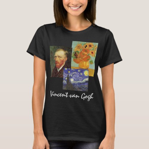 3 different Vintage van Gogh Famous Art Paintings T_Shirt