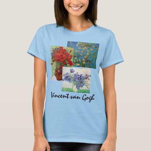 3 different Vintage van Gogh Floral Flower Art T_Shirt