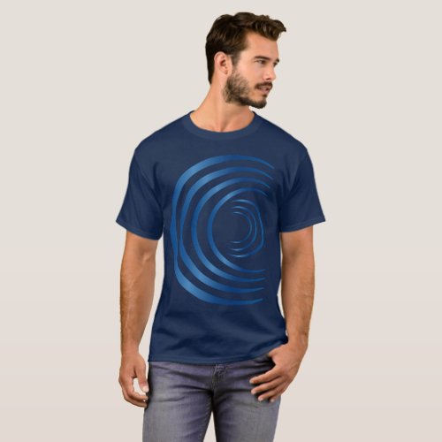 3 Dimensional Crescent Blue Crop Circles T_Shirt