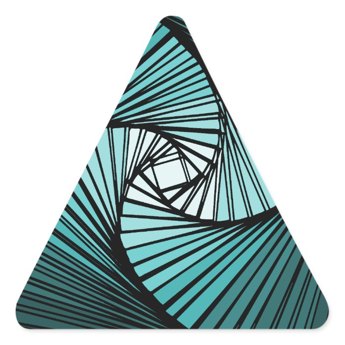 3 dimensional spiral blue triangle sticker