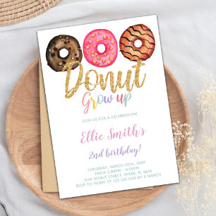 3 Donut Birthday Invitations