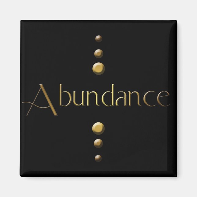 3 Dot Gold Block Abundance & Black Background Magnet (Front)