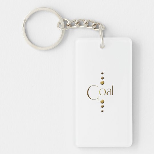 3 Dot Gold Block Goal Keychain