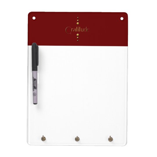 3 Dot Gold Block Gratitude & Burgundy Background Dry-Erase Board