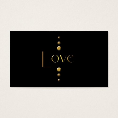 3 Dot Gold Block Love &amp; Black Background Business Cards