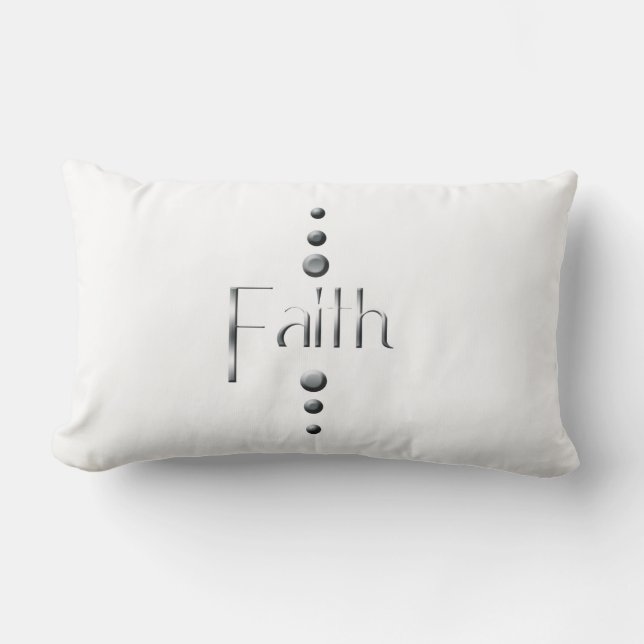 3 Dot Silver Block Faith Lumbar Pillow (Front)