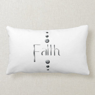 3 Dot Silver Block Faith Lumbar Pillow