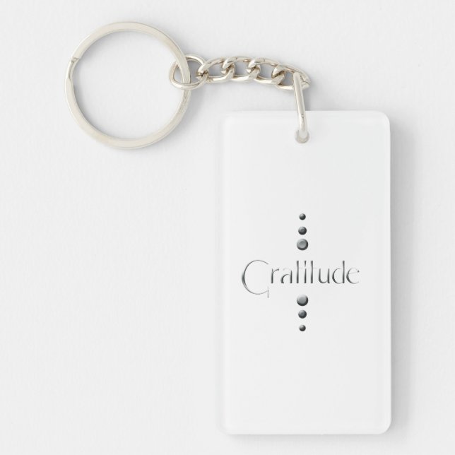 3 Dot Silver Block Gratitude Keychain (Front)