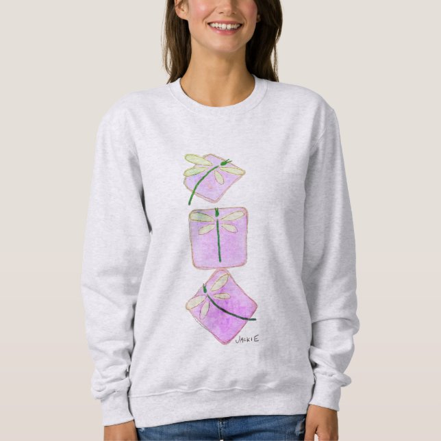 3 Dragonflies Abstract Art to Wear Sweatshirt (Front)