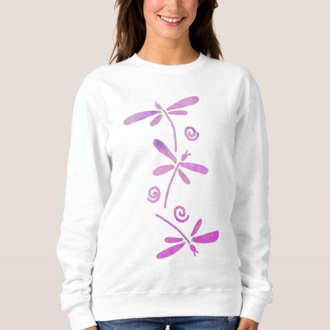3 Dragonflies Abstract Wearable Art Sweatshirt (Front)