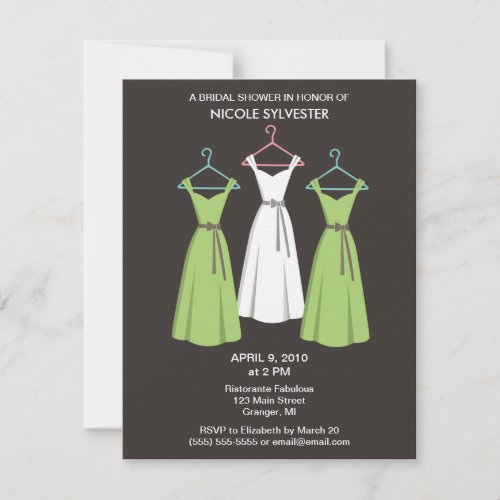 3 Dresses Bridal Shower Invitations