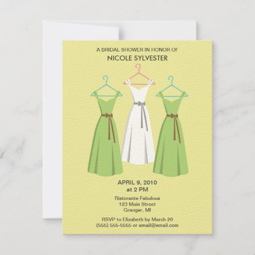 3 Dresses Bridal Shower Invitations - Sand