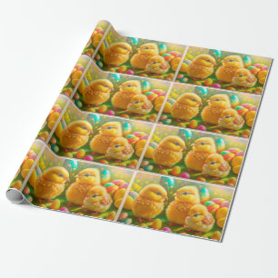 3 Easter Chicken Collection Wrapping Paper