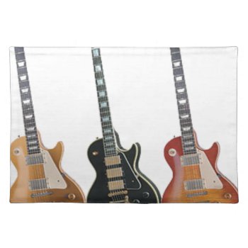 3 Electric Guitars Cloth Placemat by Bubbleprint at Zazzle