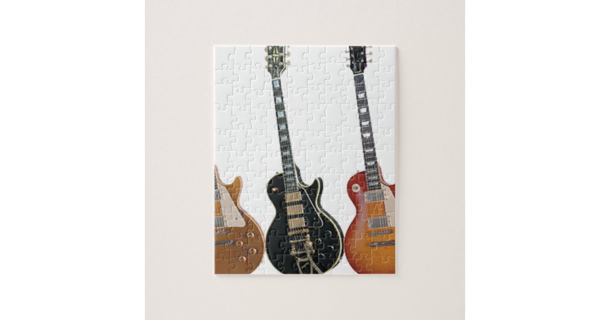3 ELECTRIC GUITARS RETRO JIGSAW PUZZLE Zazzle