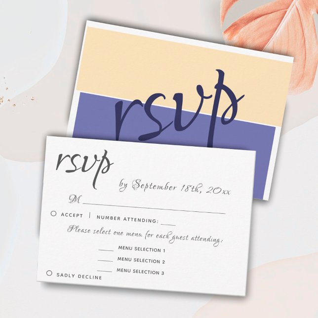 3 Entree Menu Choice Elegant RSVP Wedding Reply (Creator Uploaded)
