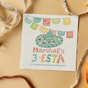 3-Esta Personalized Sombrero Birthday Party Napkins