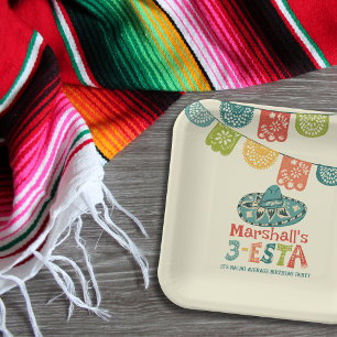 3-Esta Personalized Sombrero Birthday Party Paper Plates
