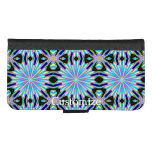 3 exploding blue stars iPhone 8/7 wallet case
