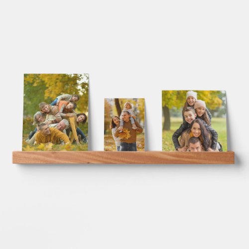 3 Family Photos with Accent Corners and Year Pictu Picture Ledge