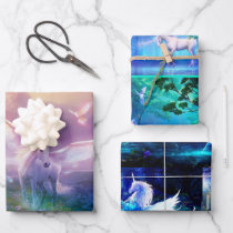 3 Fantasy Pegasus Unicorn Birthday Gift for Her Wrapping Paper Sheets 3 Fantasy Pegasus Unicorn Birthday Gift for Her Wrapping Paper Sheets