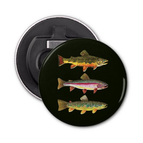 3 Fat Trout for Anglers and Ichthyologists Bottle Opener