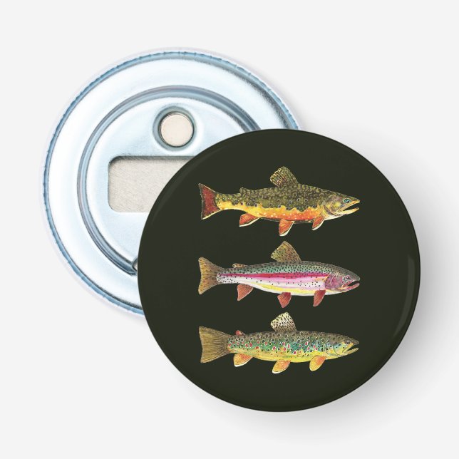 3 Fat Trout for Anglers and Ichthyologists Bottle Opener (Front)