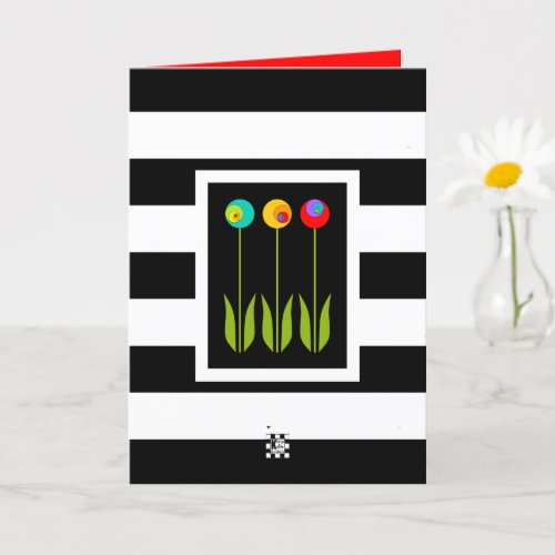 3 Fibonacci Flowers Birthday  Card