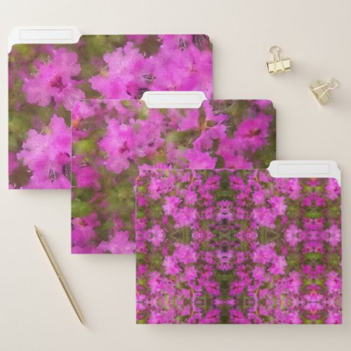 3 File Folders _ Purple Rhododendrons